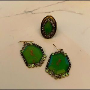 Silpada K&R Botanical Earrings and Ring Set